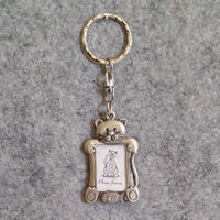 Pewter Cat Photo Key Chain