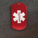 Red Large Medical Id Tag