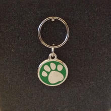 Deluxe Small Paw Print Dog/Cat Id Tag - Green