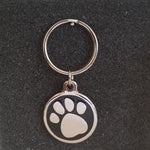 Deluxe Large Paw Print Dog Id Tag - Black