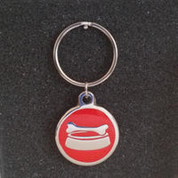 Deluxe Large Bowl Dog Id Tag - Red