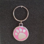 Deluxe Large Paw Print Dog Id Tag - Pink