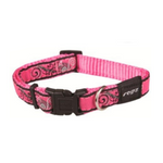 Rogz Fancy Dress Dog Collar - Pink Bone - Small & Extra Large