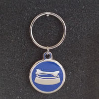 Deluxe Large Bowl Dog Id Tag - Blue