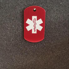 Red Small Medical Id Tag