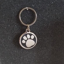 Deluxe Small Paw Print Dog/Cat Id Tag - Black