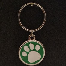 Deluxe Large Paw Print Dog Id Tag - Green