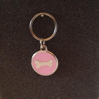 Deluxe Small Bone Dog/Cat Id Tag - Pink