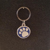 Deluxe Small Paw Print Dog/Cat Id Tag - Blue