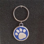 Deluxe Large Paw Print Dog Id Tag - Blue