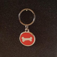 Deluxe Small Bone Dog/Cat Id Tag - Red