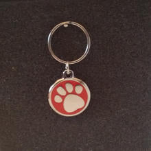 Deluxe Small Paw Print Dog/Cat Id Tag - Red