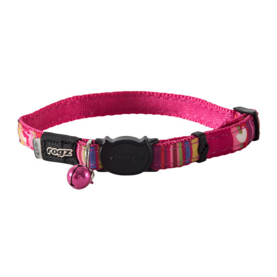 Rogz NeoCat Safeloc Collar - Candystripes