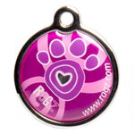Rogz Pink Paws - Large Dog Id Tag