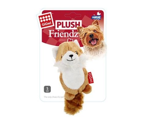 GiGwi Plush Friendz Fox with Squeaker - Small Dog Toy