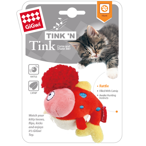 GiGwi Tink 'N Fish with Bell & Catnip Cat Toy
