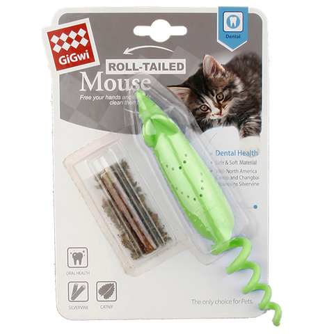 GiGwi Roll-Tailed Dental Mouse with Catnip